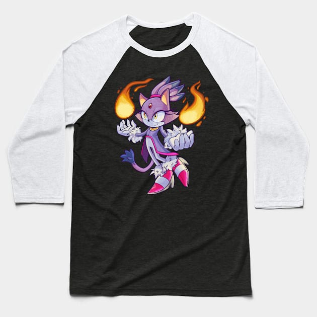 Blaze the Cat Baseball T-Shirt by SophieScruggs